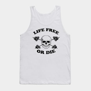 Skull Weight Lifting Lift Free Or Die Tank Top